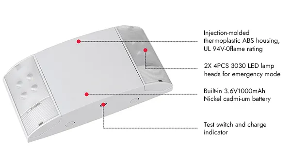 كشاف طوارئ  LED برأسين قابلين للتوجيه (عدستين متحركتين) 