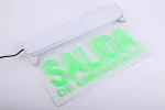 لافتة مخرج طوارئ LED بإضاءة جانبية (لوحة من الأكريليك والبلاستيك بتصميم أنيق بـ 5 لمبات خضراء)