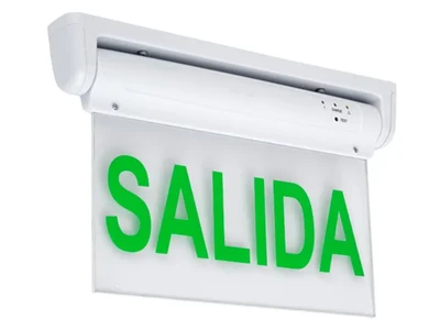 لوحة مخرج طوارئ LED بإضاءة جانبية (لوحة من الأكريليك والبلاستيك بتصميم أنيق بـ 5 لمبات خضراء)