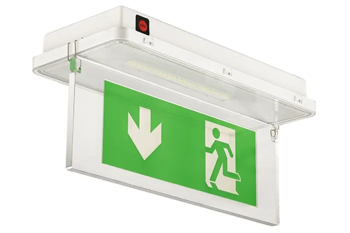 لوحة خروج طوارئ  LED مقاومة للماء والغبار وفق معيار IP65(مزودة بـ21 لمبة LED من نوع SMD3528)