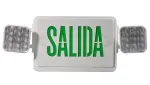 لوحة مخرج طوارئ بالإسبانية SALIDA (مع لمبتين LED لإضاءة المساحة المحيطة أثناء انقطاع التيار الكهربائي)