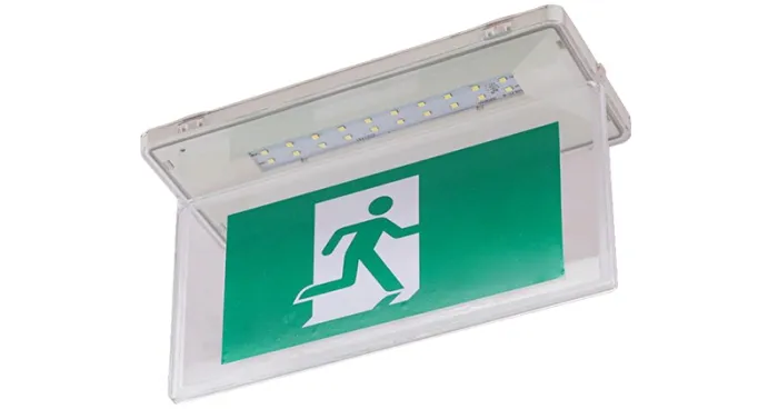 لوحة خروج طوارئ  LED مقاومة للماء (مدمجة مع ملصق سهم اتجاه الخروج و20 عدسة ليد)
